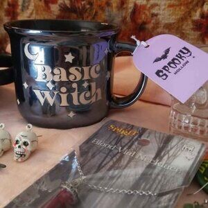 Halloween Jewelry Witch Coffee Cup Skull Coffee Cup Bat Blood Necklace